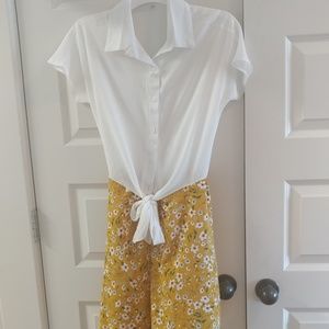 Yellow floral Skirt-dress